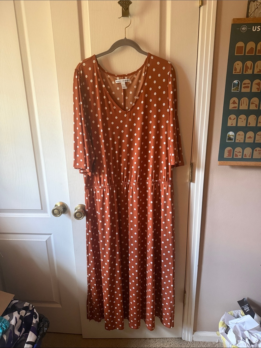 Rust Polka Dot Dress